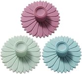 Sunflower Silicone Cup Covers (Set of 3), Multicolored Silicone Lids for Mugs, Cup covers, Coffee Mug Covers, Tea cup lid, Hot Cup Lids for Coffee & Tea (3 Count Sunflower lid)