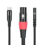 HUALEU 3.3FT USB C to XLR Female Mic Cable & 3.5mm (1/8") Female Stereo Out,XLR-to-USB C Digital Interface with Headphone Jack,for iPhone 15 Google Huawei Phone