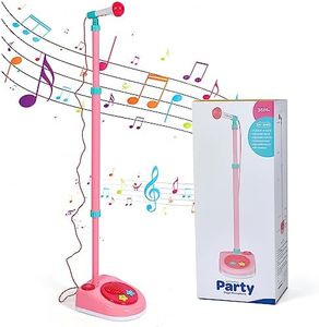 Litaonner Kids Adjustable Standing Microphone Karaoke Machine with Stand for Singing, Toddler Musical Toy Birthday Present, 36M+