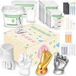 TOGOU2S Baby Casting Kit, Non-Toxic Baby Hand and Foot Casting Kit, 3D Hand Casting Kit with Paints, Making 4 Casts, Personalised Keepsakes, Baby Shower Gifts, Gift for New Parents