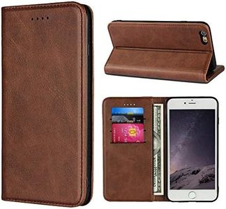 Cavor for iPhone 6 Case,iPhone 6s Case,Cowhide Pattern Leather Magnetic Wallet Case Cover with Card Slots(4.7")-Dark Brown
