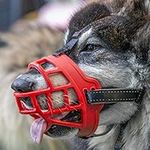 Dog Muzzle,Soft Basket Silicone Muzzles for Dog, Best to Prevent Biting, Chewing and Barking, Allows Drinking and Panting, Used with Collar