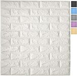 Art3d 11-Pack 64 Sq.Ft Peel and Stick 3D Wall Panels for Interior Wall Decor, White Brick Wallpaper