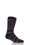 HEAT HOLDERS 1 Pair Original Men's Star Wars - The Dark Side Double Layer Winter Warm Black/Grey/Red Non Slip Slipper Socks UK 6-11 EUR 39-45, US 7-12