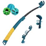 SIMMOUDE Dog Ball Launcher with 3 Chew Toy Balls, Stretchable Ball Thrower for Small Medium Large Dogs, Adjustable Pet Fetch Toys for Different Sizes of Tennis/Training/Playing/Treat Balls