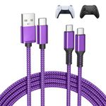 BASESAILOR for PS5 Pro Controller Charger Cable 2M 2Pack,Xbox Series X|S Core USB Type C Charging Lead for Nintendo Switch 2/OLED/Lite,Elite Series 2,for PlayStation 5 DualSense Controller