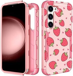 Plakill for Samsung Galaxy S23 Plus Case Women Cute Girls Phone Cover Girly Aesthetic Unique Design Teen Kawaii Strawberry Heavy Duty Protective Hard Shockproof Military Grade Funda for S23 Plus
