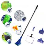 VAYINATO Petzlifeworld 5 in 1 Aquarium Cleaning and Maintenance Kit (Fish Net, Plant Fork, Cleaning Sponge, Gravel Rake, Algae Scraper)