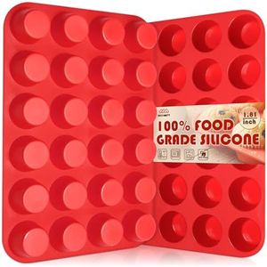 HKNMTT Silicone Mini Muffin Pan for Baking, Cupcake Egg bites Brownie Mold 12 Cup Regular Size, Oven Safe BPA Free kitchen Appliances 2 Pack
