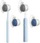 Jauhmui Pack of 4 Electric Toothbrush Holder No Drilling Plastic Children Girls Toothbrush Cup Toothbrush Station Suction Cup Snail Cartoon Cute Blue Grey Colour for Bathroom