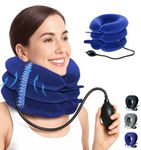 LuxoCare Cervical Neck Traction Device - Adjustable Neck Stretcher for Support & Tension Release, Neck Hump Corrector, Spinal Alignment and Daily Comfort, for Home & Travel Use (Black)