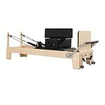 SwAcch Wooden Retro Pilates Reformer Machine Equipment with Spring for Home/Studio Workout, Improve Core Strength, Reformer Pilates for Beginner, Big Size