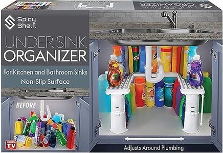 Expandable Under Sink Organizer and Storage I Bathroom Under the Sink Organizer Kitchen Under Sink Shelf I Cleaning Supplies Organizer Under Sink Storage I EXPANDABLE HEIGHT DEPTH & WIDTH