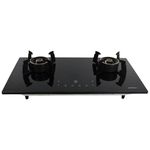 Thermador 2 Burner Gas Hob | Hob Gas Stove | Gas Stove 2 Burners | Triple Ring Brass Burner| Compact Knob Less Design | Built In Timer Function | ISI Certified |Flame Failure Protection| Black |