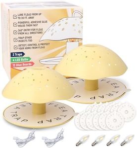 Flohfalle, 2 Packungen klebrige Flohfallen für Innen Ihres Hauses, mit 12 klebrigen Scheiben & 4 Glühbirnen & 2 elektrischen Drähten, Bettwanzenfalle Schädlingsbekämpfung, freundlich für Haustiere &