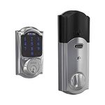 SCHLAGE BE469ZP CAM 625 Connect Smart Deadbolt with alarm with Camelot Trim in Bright Chrome, Z-Wave Plus enabled