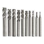 ValueHall End Mill Bits 4 Flutes End Mill Cutter 10 Pcs Drill End Mills Straight Shank Drill Bits Milling Cutter for Wood, Aluminum, Steel, Titanium V7103