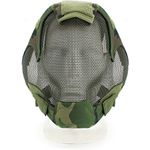 Airsoft Full Face Fencing Mask with Ear Protection Camo Steel Mesh Protective Mask for War Game Cosplay Paintball Halloween