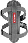 EzyDog Premium Chest Plate Custom Fit Reflective No-Pull Padded Comfort Dog Harness - Perfect for Training, Walking, and Control - Includes Car Restraint Attachment (Small, Gray)