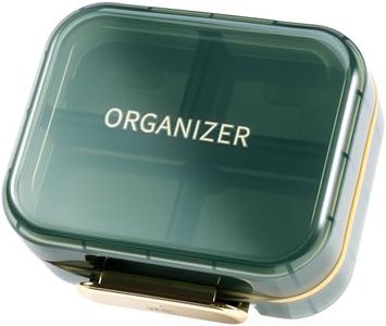 Odaro Travel Pill Oraganizer, Small Medicine Pill Organizer for Purse, Portable Daily Pill Box, Compact Moistureproof 7 Compartments Pill Case for Vitamin and Supplements - Green