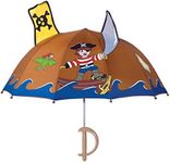 Kidorable Pirate Umbrella, Brown, One Size for Toddlers and Big Kids, Lightweight Child-Sized Nylon Rain Proof Umbrella, Brown