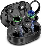 Wireless Earbuds, Bluetooth 5.4 Headphones Sports, 50H Playback Over-Ear buds with ENC Noise Cancelling Mic, Deep Bass Fitness Earphones with Earhooks, IP7 Waterproof Headset for Running Workout Gym