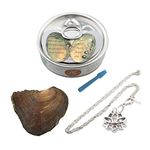 kiss me Wish Pearl Necklace, Love Wish Pearl Kit,Necklace Cage Locket Cultured Pearl in Oyster Set, 16.9", Surprise Gift For Wife, Girlfriend,Mother (A)