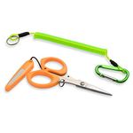 PAFASON 4.5‘’Stainless Steel Serrated Edge Braided Line Fishing Scissor with Safety Cover,Lanyard,High Precision Tips, Ergonomic Handle