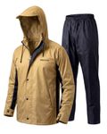 Destinio Rain Coat for Men Waterproof with Hood, Thick Polyester, Leak Proof, Premium Zipper, Raincoat for Bike Riding, Double Layer Rain Suit for Riders, Jacket & Trouser Set