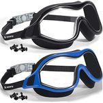 Keary 2 Pack Swimming Goggles Anti-fog Swim goggles for Adult Men Women Youth, UV Protection Waterproof Big Frame Clear Swim Goggles Pool Water Glasses Swim Mask, Underwater Goggles for Swimming