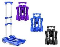 Karman - 45 Kg Premium Aluminum Folding Hand Truck, Light Weight Compact, Foldable Cart Dolly, Luggage Trolley, Home, Shopping, Moving & Business Use (Blue) (KMHT-003-MIX)