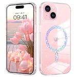 BENTOBEN for iPhone 15 Plus Case Magnetic [Compatible with MagSafe], Transparent Clear Glitter Bling Sparkly Slim Lightweight Soft TPU Shockproof Full Protective Phone Cover for iPhone 15 Plus