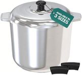 Magnaware 14 Quart Cast Aluminum Stock Pot with Lid - Durable & Lightweight Soup Pot with Even Heat Distribution & Retention - Professional Cookware Stockpot with Silicone Handle Covers