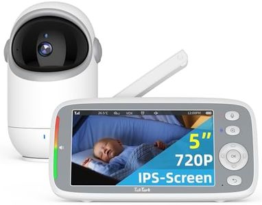 TakTark Camara Vigilancia Bebe, 5" IPS 720P Vigilabebes con Camara Rotación 300°, Vigila Bebes con Cámara Inalámbrico Monitor con Visión Nocturna, VOX, Comunicación Bidireccional, Sin WiFi Sin App