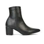 ESSEX GLAM Womens Low Heel Ankle Boots Ladies Pointed Toe Zip Black Booties Shoes Size 7