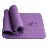 Slim Panda Yoga Mat Non-Slip, Pilates Mat with Carrying Strap, Anti Tear TPE Workout Mat for Women Men Kids, 6mm Thick Excercise Mat for Home Workout, Floor Exercise, Pilates(Purple)