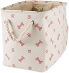 Bone Dry Pet Storage Collection Paw and Bone Print, Small Rectangle, Rose