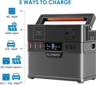 ALLPOWERS Portable Power Station 300W 288Wh – Solar Generator with 100W Foldable Panel for Camping, Travel, Emergency Backup