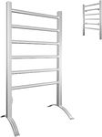 RELAX4LIFE Electric Towel Warmer, 6 Bar Aluminum Heated Towel Rail with 4 Non-Slip Mats, Wall Mounted & Free Standing Bathroom Towel Drying Rack