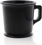 Haryali London Shaving Mug - Black Shaving Mug for All Gender - Heavy Bottom Mug for Shaving Soap - Vintage Style Shaving Mug - Knob Handle Design - Impact Resistant Plastic - Shaving Set Accessory