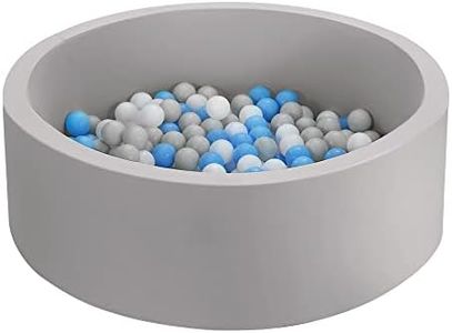 Keezi Ball Pit, 90 x 30cm Foam Balls Pits Kids Ocean Soft Pool Playpen Barrier Ideal Gift Toys for Baby Children Toddlers, Detachable Bottom Pad Zippered Grey