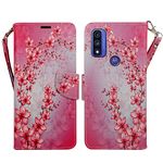 Zase Motorola Moto G Play (2023)/Moto G Pure/Moto G Power (2022) Wallet Phone Case Pouch PU Leather Flip Folio Cute Cover w/Kickstand ID Card Slot Wrist Strap Magnetic Lock (Pink Cherry Blossom)