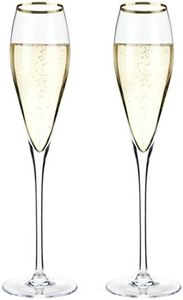 Viski Belmont Crystal Champagne Flutes Set, Clear, 4894TBV