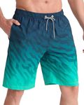 APTRO Men's Swim Trunks Quick Dry Bathing Suit Swimwear Beach Shorts HW309 Gradient Green 1XL