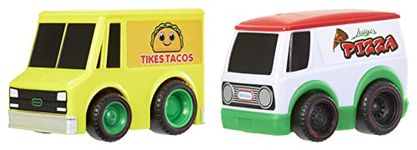 Little Tikes My First Cars Crazy Fast Cars - Electro Riders - Dine Dashers, Food Truck Wind-Up Cars - 9 cm Play Cars with 15 m Range - for Children from 3 Years - Pack of 2