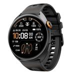 Titan Celestor 2.0 Smartwatch with 1.43" inch AMOLED Display, Dual Band GPS, ABC, Offline Maps, 5 ATM, Training Load & Readiness, Running Courses, Offline Music, TitanQ, Hybrid Strap​ - Onyx Black