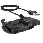 Garmin Fenix 3 HR Charger, MoKo USB Data Sync Charge Cradle Dock Charger Clip Charging Cable for Garmin Fenix 3 HR/Fenix 3 / Quatix 3 Smart Watch, Black