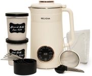 BELVENA All-In-One Bundle Nut Milk Maker Machine – Includes 4 Storage Bottles, Labels & Measuring Set 32oz Capacity 8 in 1 Function Soy Milk Maker Machine Automatic Stainless Steel Almond Nut Oat Rice