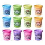 Hasbro Play-Doh Slime Super Stretch Multipack of 12 Assorted Colours for Children 3 Years and Up, Pre-made, Non-Toxic F1808 Multicolor - Amazon Exclusive