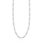 Amazon Brand - Nora Nico 925 Sterling Silver BIS Hallmarked Italian 3.5MM Solid Diamond-Cut Figaro Link Chain Necklace for Men and Women 26 Inches